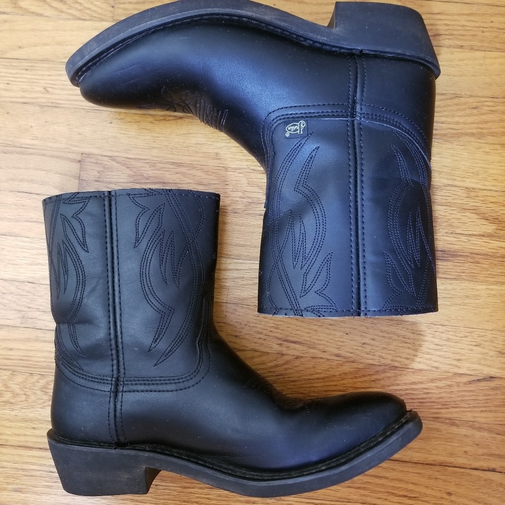 Justin Black Western Roper Boots Womens Size 9